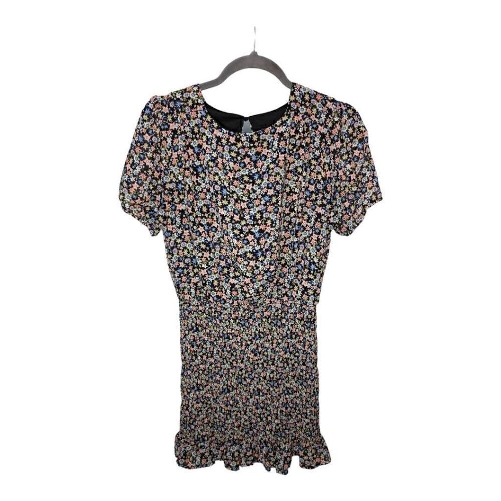 HYFVE Small Floral Print Dress Short Sleeves Gathered Bottom Women's Size Mediu